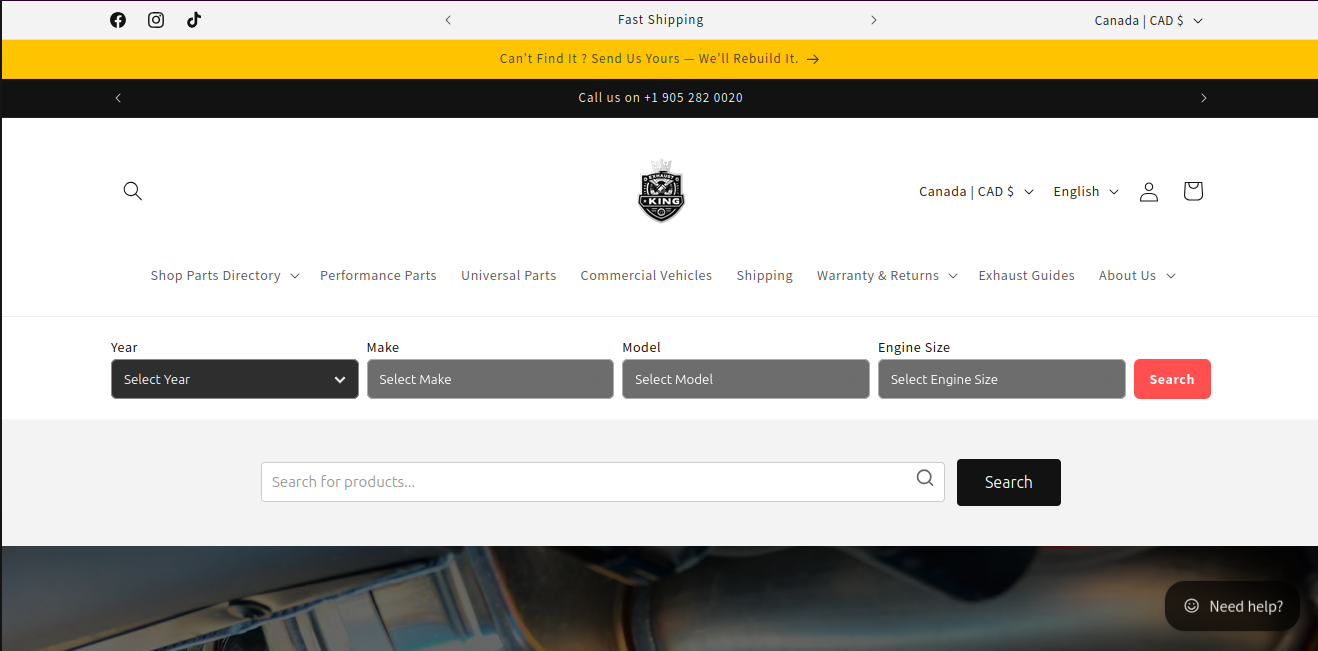 The Exhaust King online store